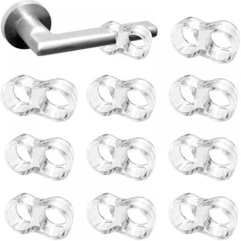 Butées de porte 10 Pièces PVC, Poignée et Bumper de Porte en Silicone Anti-Poignée De Porte Protection (Transparent) (1/5)