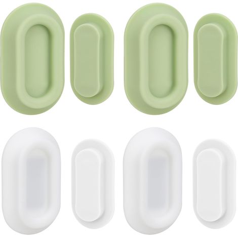 4 Pièces Porte Telecommande Mural, Support Magnétique pour Télécommande, No Drilling Required Support de Télécommande Mural pour Télévision, Ventilateur, Climatisation (Vert + Blanc)