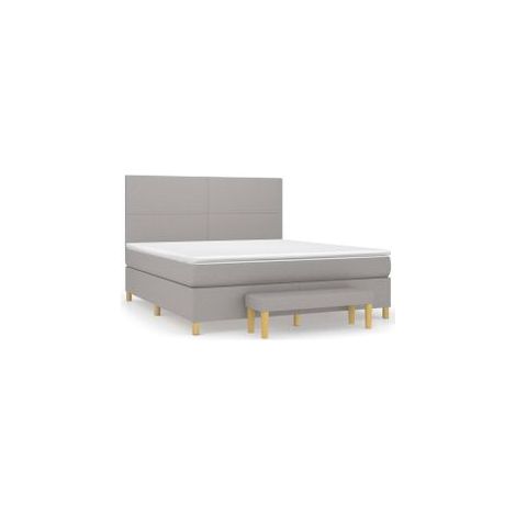 Sommier à lattes de lit avec matelas Gris clair 180x200 Tissu (1/5)