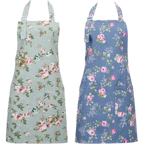 Tablier de cuisine vintage floral pour femme avec grandes poches pour cuisinier et jardinier accessoire pratique