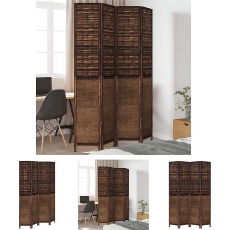 The Living Store 4-tlg. Raumteiler Dunkelbraun Massivholz Paulownia - Raumteiler (1/5)
