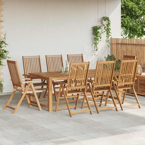 Maison Exclusive - Sedie da Giardino Pieghevoli 8 pz in Legno Massello di Acacia