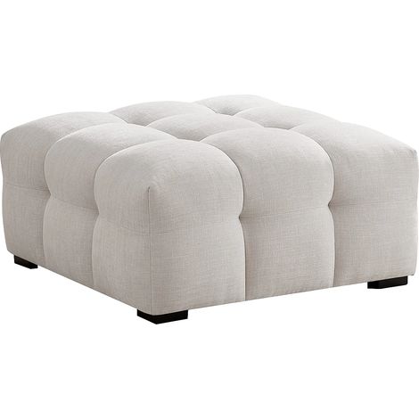 Pouf en tissu chiné beige DILOME de Pascal Morabito (1/5)
