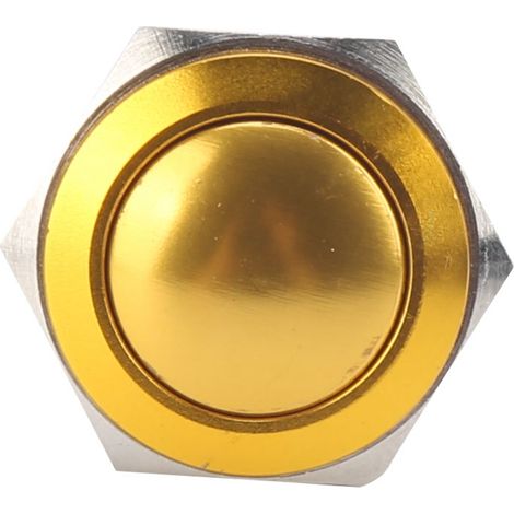 16 mm gelber Metall-Druckknopf, Steuerschalter mit Schraube, selbstrückstellend, 220-V-Netzanschluss, vollständig oxidierter Drehknopf, für Bedienfeld (1/5)