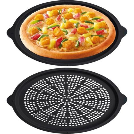 Runde Pizzaform, 2-teilig, spülmaschinenfest, Silikon – Antihaft-Pizzaform für den Backofen Für Zuhause, Picknick, Kuchenbacken und Restaurants (1/5)