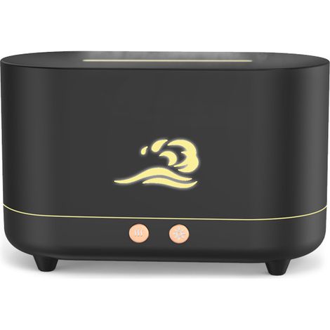 Sollbry Diffuseur Huiles Essentielles,225ML Petit Diffuseur Parfum Maison,Humidificateur Ultrasonique,Machine D'aromathérapie de Flamme de Simulation(noir) (1/5)