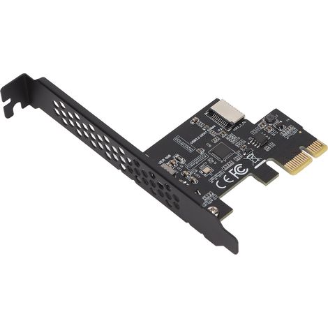 Carte d'extension USB 3.2 PCI-E avec condensateurs céramiques pour une protection renforcée et une vitesse de transmission rapide. Compatible PC (noir).