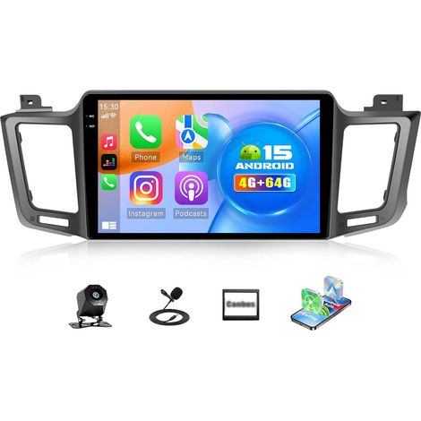 Android 15, 4G+64G Autoradio pour 2013-2018 avec Wireless Carplay Android Auto, 10 Pouces Poste Radio Voiture 2Din avec GPS WiFi Bluetooth FM/RDS EQ SWC Caméra (1/5)