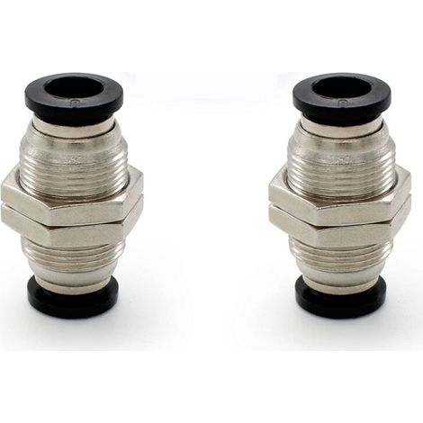 "2 Stück pneumatische Verbinder, Schnellkupplung für pneumatische Schläuche, Durchmesser 10 mm, weiß"