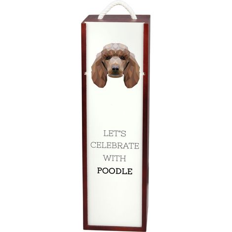 Caniche - une boîte à vin géométrique avec photo et inscription par Art-Dog (1/5)