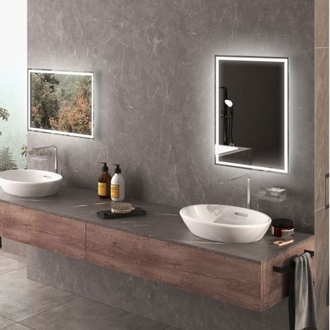 Specchio bagno LED 70 x 50 cm, antiappannamento, touch, HAVRYA (1/4)