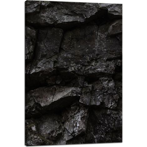 Leinwanddruck Natur Schwarze Felsen 40x60 cm