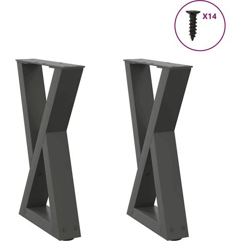 Couchtischbeine 2 Stk. Anthrazit 38x(42-43,3) cm Stahl