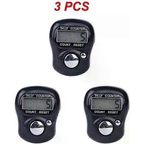 Fingerzähler mit Kompass und islamischer Gebetskette (Tasbih), 5 digitale LED-Anzeigen, tragbarer elektronischer Taschenrechner, Klickzählerring (1/5)