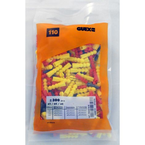 Chevilles Plastiques Diam 5-6-8 (Sachet 300 pièces) GUEX DIAGER (1/3)