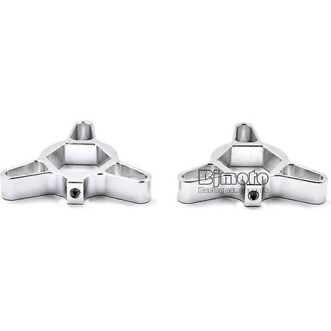 Paar Motorrad-Vorspannungseinsteller aus CNC-gefrästem Aluminium (17 mm) für Renn-Vorderradgabeln, passend für Kawasaki ZX6R, ZX9R, ZX12R, Yamaha YZF R6, YAF600, FAZER1000 – Silber (1/5)