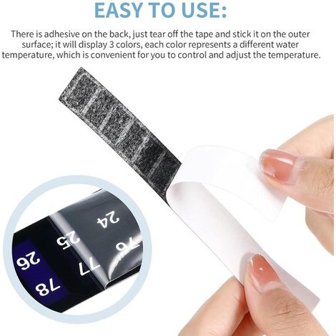 Set di 12 strisce termometriche orizzontali autoadesive con display digitale della temperatura, ideali per fermentazione, birrificazione, produzione di vino, birra, kombucha e acquari. (1/5)