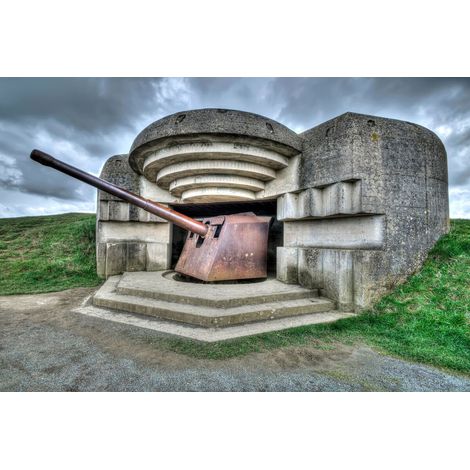 Tableau sur toile Batterie de Longues-sur-Mer 65x97 cm - Impression sur Toile Murale Décorative - Image imprimée en HD sur Toile - Toile sur Châssis en Bois FSC - Fabriqué en France (1/4)