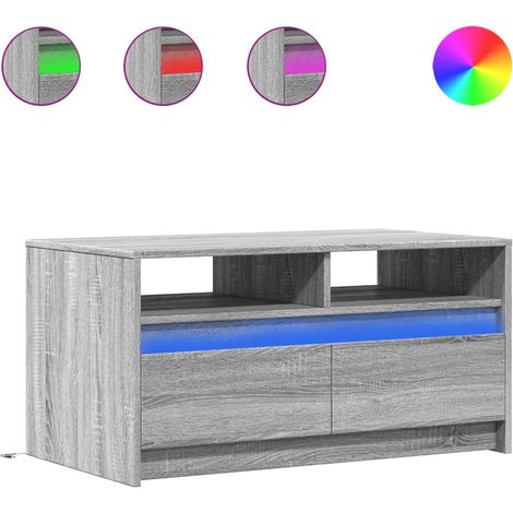 Maison Exclusive - Tavolino da Salotto con Luci LED Grigio Sonoma in Truciolato