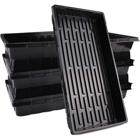 Pieces Seed Tray Seedling Tray Vegetable Garden Germination Pot for Microgreens Plant Germination Hydroponic Greenhouse (Black)