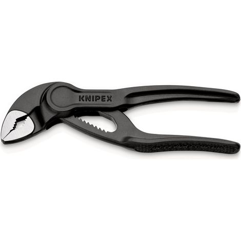KNIPEX 87 00 100 BK Cobra® XS Tenazas pico loro para tubos superficie rugosa y en relieve gris atramentado 100 mm (1/9)