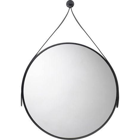 Croydex Round Black Hanging Decorative Mirror with Hang n Lock, 60 x 60cm (1/5)