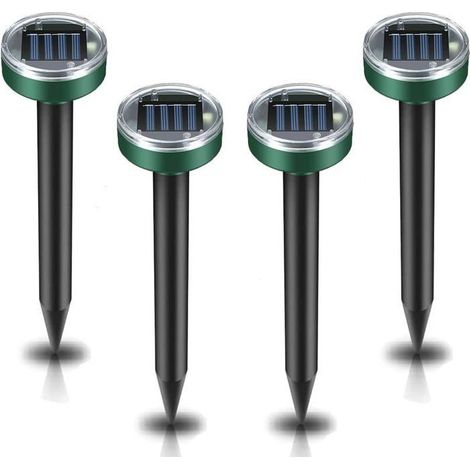 4 pièces Professionnel Répulsifs Solaires Anti-Taupes,Répulsif Contre Les Taupe,Répulsif Contre Les campagnols, Répulsif à ultrasons (1/5)