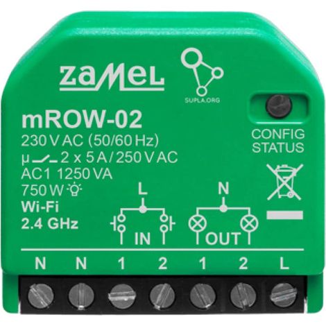 SUPLA ZAMEL COMMANDE DE VOLET ROULANT SANS FIL ENCASTRÉ DANS MINI BOÎTIER WI-FI SPL10000037