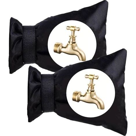 2 Black Outdoor Faucet Covers, 21 x 15cm Anti-Freeze Spigot Cover, Waterproof Tap Cover, LEN(V107) Faucet Cover (1/5)