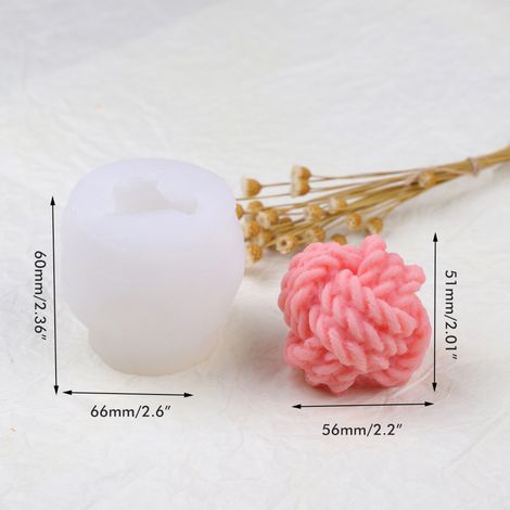 DIY-Silikonform im koreanischen Stil für Wollkerzen/Schokolade mit 3D-Wollkugelform. (1/5)