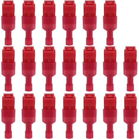 20 pièces - Connecteurs de fils en T - Serre-câbles - Rouge - Cosses de dérivation pour câbles électriques (1/5)