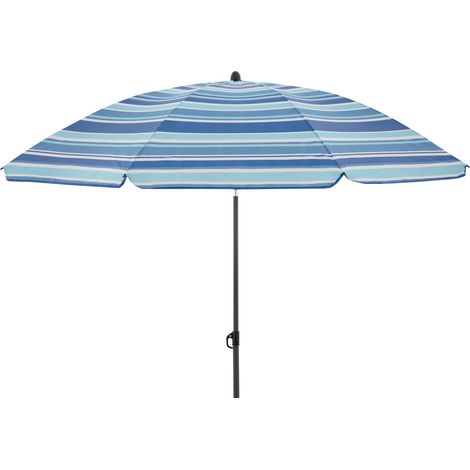 Doppler Sonnenschirm / Gartenschirm "Como 160", 160 x 203 cm, blau gestreift, Bezug aus 100 % Polyester, Gestell aus Stahl, 6,9 kg Sonnenschirm / Gartenschirm "Como 160", blau gestreift, Ø 160 cm (1/5)