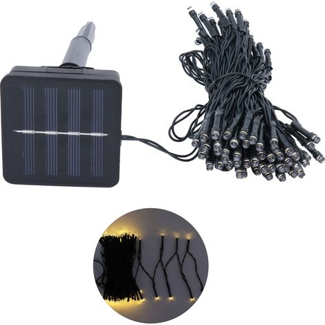 Luci a stringa solari a 100 LED da 12 m – Impermeabili IP45 – Decorazione per prato e giardino – Luce calda
