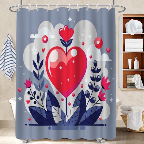 Rideau de douche tissu polyester 180x180 stylé protection douche pour célibataire actif (1/5)