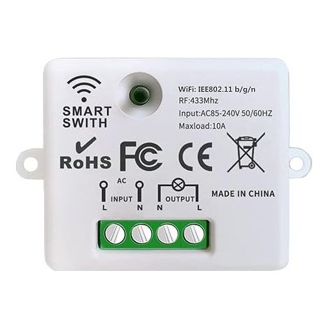 Mini WiFi Wireless Switch RF Relay Remote Control Receiver 2500W 10A Smart Control via Phone (1/5)