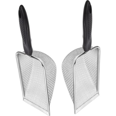 2-Piece Sand Sifter for Reptile Terrariums, Reusable Litter Scoop with Wide Opening and Filtration System for Mixing Soil (1/5)