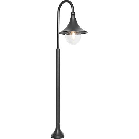 Qazqa – Lanterne d'extérieur classique noire 125 cm IP44 – Aluminium – Douille E27 – Pour espaces extérieurs abrités