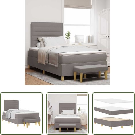 Matratze - Boxspringbett mit Matratze Taupe 120 x 200 cm Stoff (1/5)