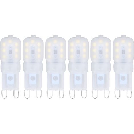 Ampoules LED G9, variable, 3W, économie d'énergie, 360 degrés, pour plafonniers et suspensions, blanc, 110-140V, 6 pièces (1/5)