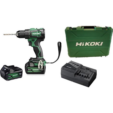 Perceuse à percussion 18V 70Nm + 2 batteries 5Ah + chargeur + coffret - HIKOKI - DV18DEWJZ