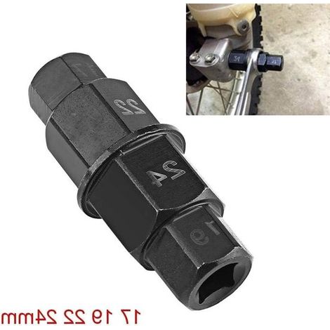Llave Allen hexagonal para rueda trasera de motocicleta - 17, 19, 22 y 24 mm - Herramienta duradera y práctica (1/4)