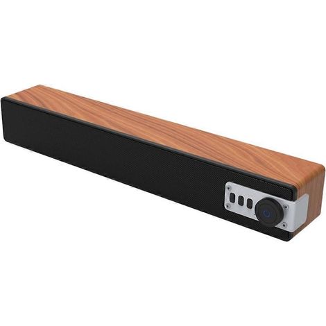 Son Stéréo Enceinte Multimedia Wooden Bar BT5.0 Enceinte 52mm 4Ω Dual-Speaker USB AUX Carte TF Entrée Interfaces (1/5)