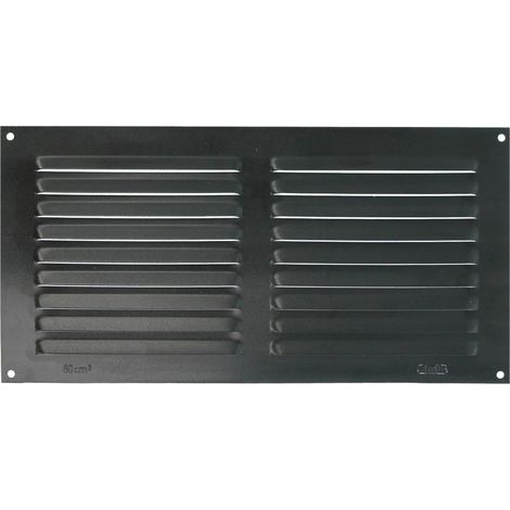 Grille Rectangulaire en Aluminium Grilles de Ventilation pour Sortie d'air Idéale pour Plafond de Cuisine et Salle de Bain Dimensions 150 x 300 mm Couleur Noire (1/5)
