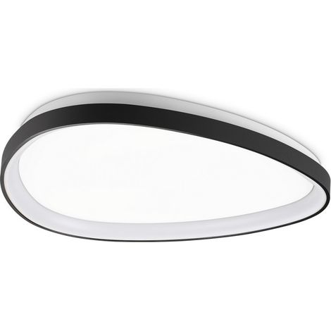 Ideal Lux GEMINI Plafonnier semi-encastré à LED intégré de 61 cm, noir, 2 700 K