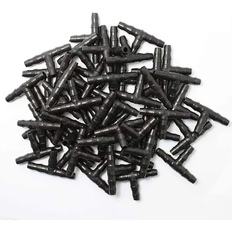 Confezione da 100 raccordi per irrigazione a goccia con estremità a barb – 4/7 mm, 7 mm (1/4)