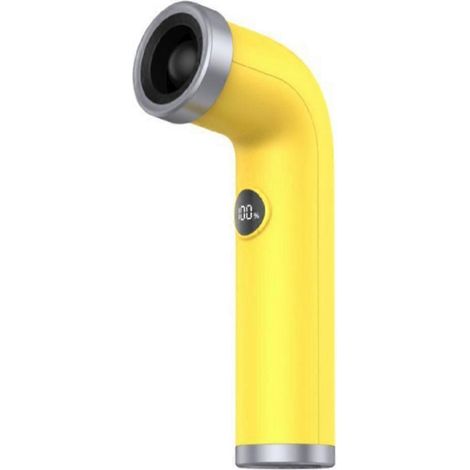 Ventilateur portable rechargeable 3000 mAh, ventilation puissante, affichage numérique, mode turbo réglable, idéal pour les activités sportives et de plein air (jaune). (1/5)