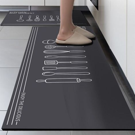 Tapis Absorbant Terre De Diatomées - 4020 Cm³ - Antidérapant Pour Cuisine Salle De Bain Entrée - Rectangulaire - 1 Pièce (1/5)