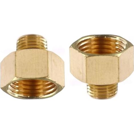 Lot de 2 connecteurs réducteurs en laiton Filetage femelle BSP G1/2≈ 20 mm vers filetage mâle G1/4≈ 12,5 mm Adaptateur de plomberie réducteur de filetage de tuyau pour conversion de (1/5)