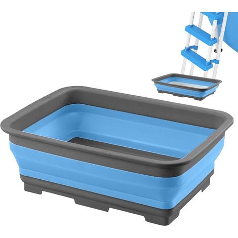 Seau de rinçage pour pieds de piscine - Seau pliable pour laver les pieds, lave-pieds pour entrée de piscine - Utilisation en piscine, plage, camping, lac, étang, jardin, arrière-cour et pelouse (1/5)