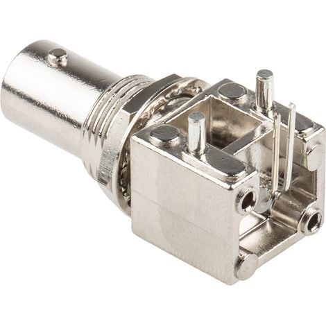 Connecteur coaxial RS PRO Femelle à angle droit, raccordement Traversant 50O Montage sur CI ( Prix pour 1 ) (1/3)